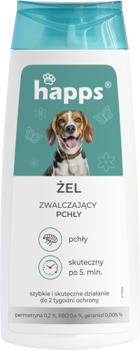 HAPPS zel zwalczajacy pchly 150 ml - 407 F - 5904517044593 06.10.25.png