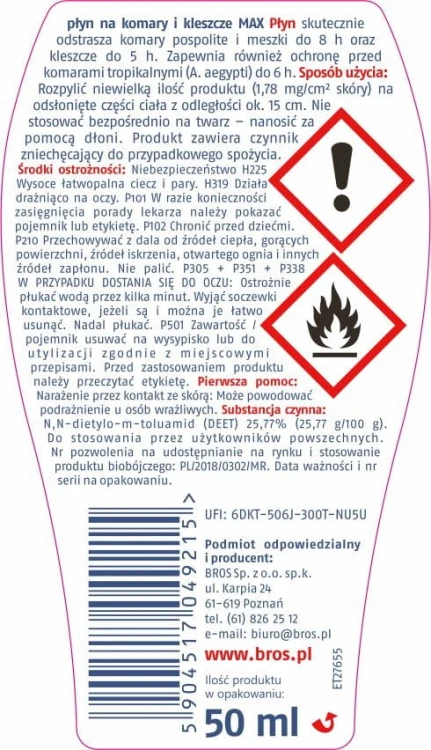 BROS Plyn na komary i kleszcze MAX 50 ml str1 ET27655 - 377 J - siatka 23.12.21.jpg