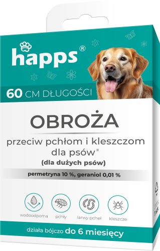 HAPPS obroza przeciw pchlom i kleszczom dla duzych psow 1szt - 410 J - 5904517044623 16.09.25.png