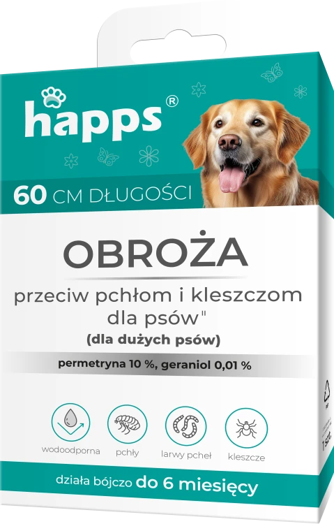 HAPPS obroza przeciw pchlom i kleszczom dla duzych psow 1szt - 410 J - 5904517044623 16.09.25.png