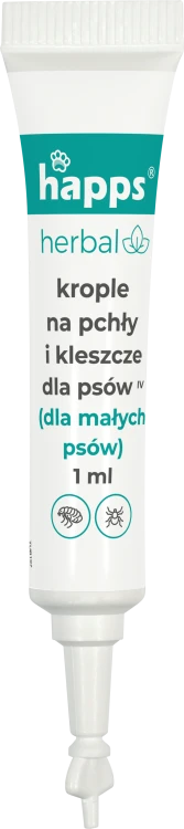 HAPPS HERBAL spot-on krople na pchly i kleszcze male psy (do 10kg) (tubka) - 1612 E - 5904517206366 - 08.08.2.png
