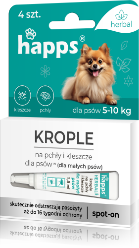 HAPPS HERBAL spot-on krople na pchly i kleszcze male psy (do 10kg) (KJ) - 1612 E - 5904517206366 - 25.09.25.png