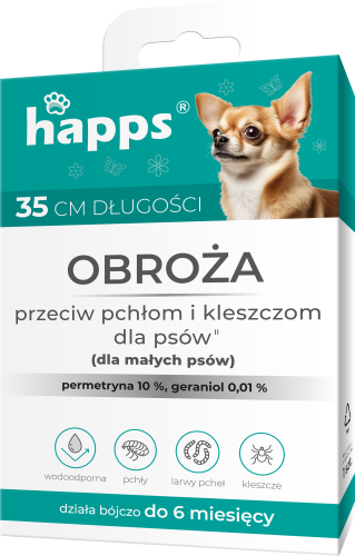 HAPPS obroza przeciw pchlom i kleszczom dla malych psow 1 szt - 411 J - 5904517044630 16.09.25.png