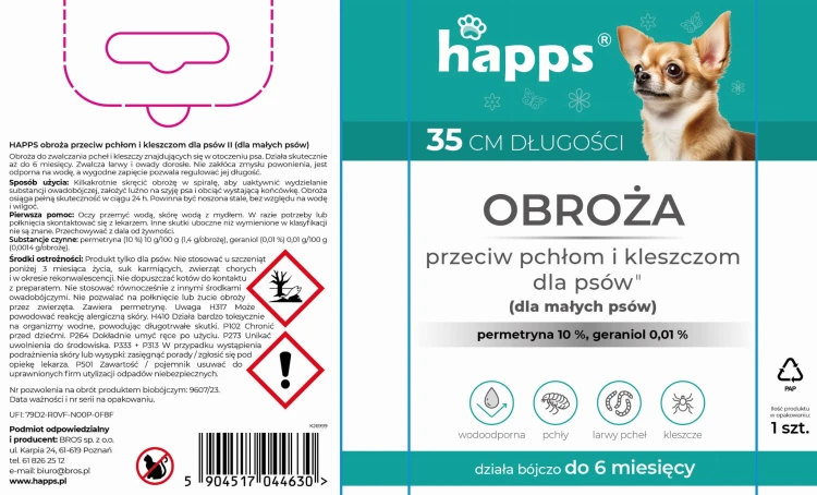 HAPPS obroza przeciw pchlom i kleszczom dla malych psow KJ6999 - 411 J - siatka - 16.09.25.jpg