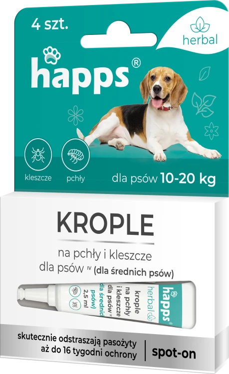 HAPPS HERBAL spot-on krople na pchly i kleszcze srednie psy (10-20kg) (KJ) - 1613 E - 5904517206373 - 19.09.25.png