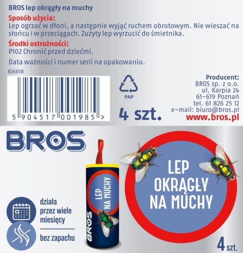 BROS Lep na muchy okragly 4-pak KJ6618 - 112 E - siatka 04.10.24.jpg
