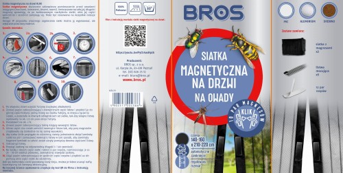 BROS Siatka magnetyczna na drzwi KLIK 160x220 czarna KJ5429 - 1602 A - siatka 30.03.22.jpg