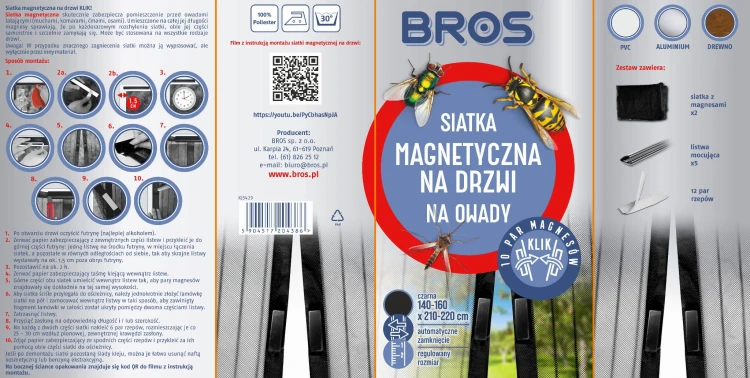 BROS Siatka magnetyczna na drzwi KLIK 160x220 czarna KJ5429 - 1602 A - siatka 30.03.22.jpg